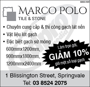 Marco Polo Tile & Stone giảm ngay 10% giá một số loại gạch khi làm trọn gói