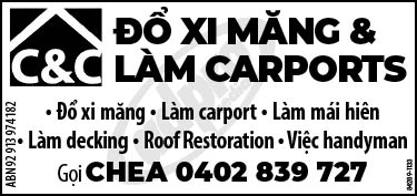C&C Đổ xi măng, làm Carport