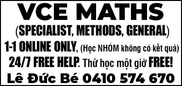 VCE MATHS Dạy Kèm Lê Đức Bé